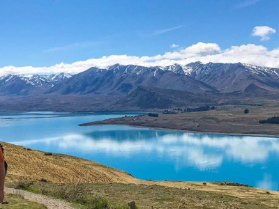 lake tekapo new zealand from mount john observatory