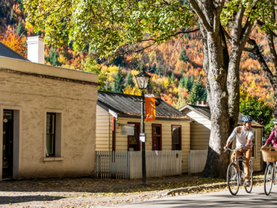 Arrowtown street autumn bike