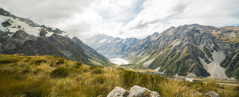 Sealy Tarns view to Mt Cook