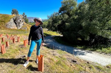 Solo Woman Arrowtown Tree Planting
