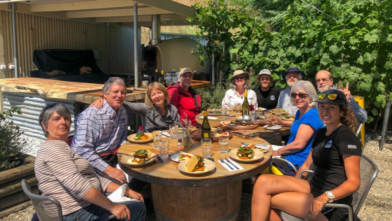 Lunch at Kinross Vineyard, Gibbston, Otago