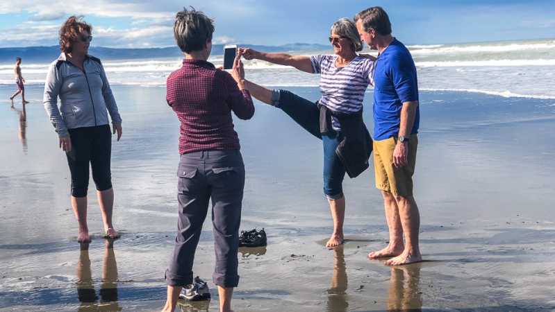 Yoga on Waikuku Beach, Canterbury