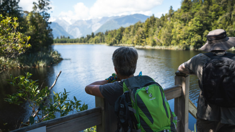 Enjoy the views across Lake Matheson. 