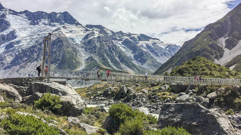 Swing bridges on the Hooker Valley Track