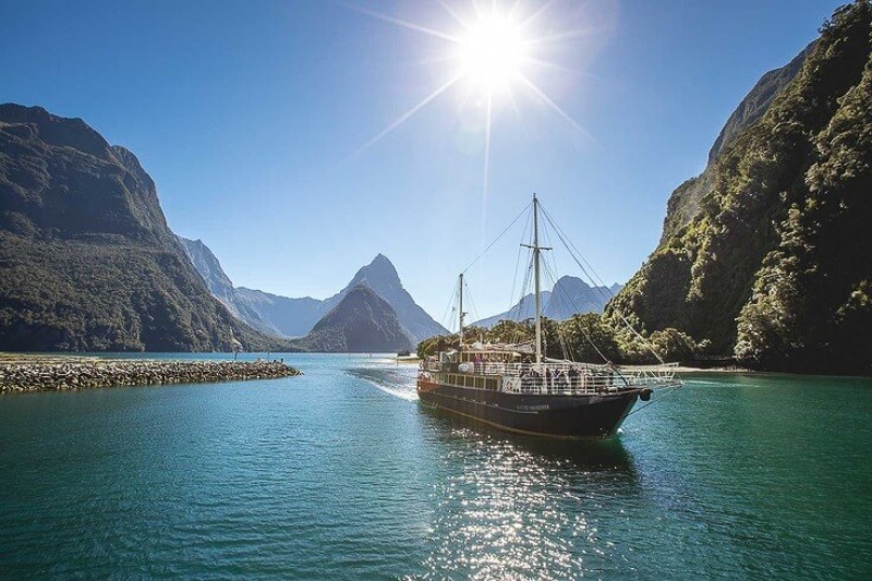 The Milford Mariner in one of the New Zealand fjords