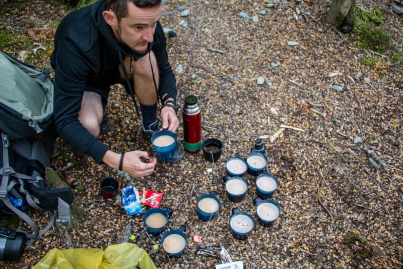 Tea and coffee at the end of a hike