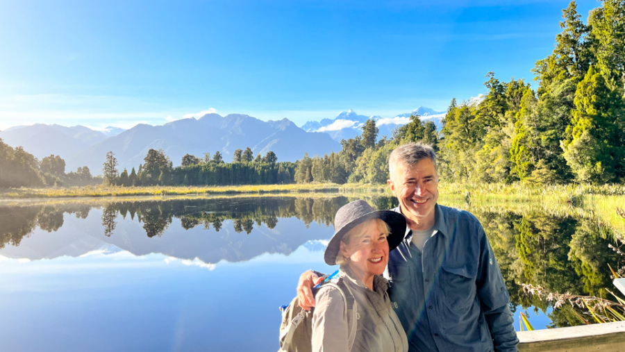 Guest couple at Lake Matheson copy