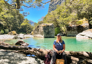 2. Solo guest river view on Routeburn Track