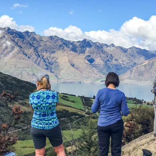 Group above Lake Wakatipu, Otago New Zealand