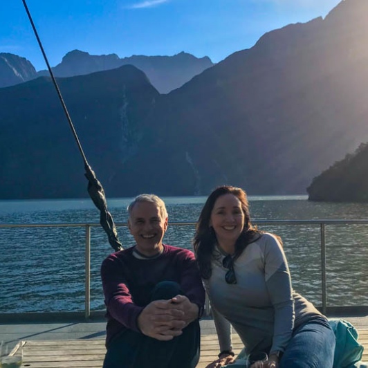 Couple on Milford Sound cruise