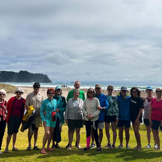 Group of guests enjoying hot water beach 210125