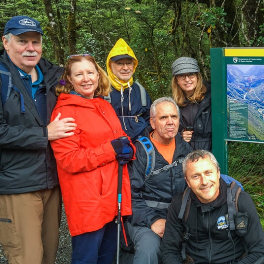 Group at Arthurs Pass National Park, Canterbury New Zealand