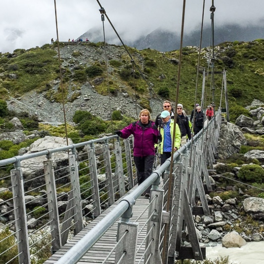 Hooker Valley Track Bridge, Aoraki Mount Cook National Park Canterbury New Zealand