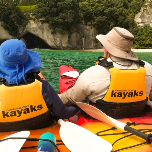 2 Group float at Cathedral Cove