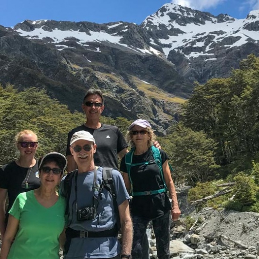 Group at Arthurs Pass National Park, Canterbury New Zealand