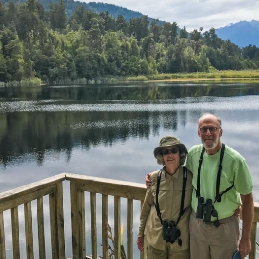 Couple at Lake Matheson, West Coast New Zealand