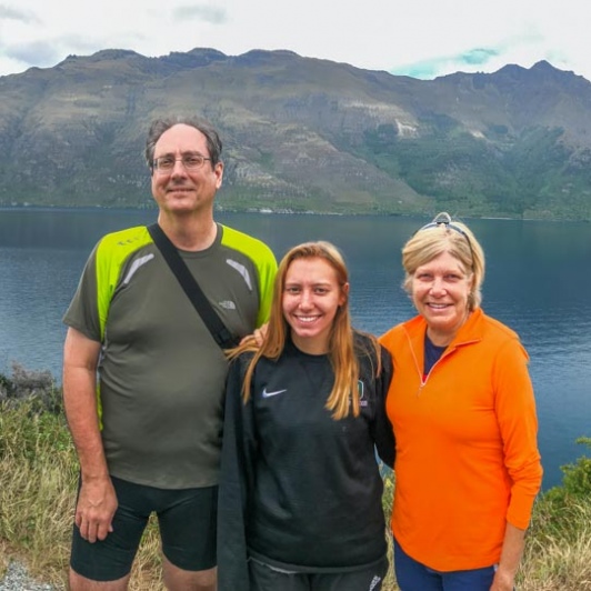 Family at Lake Wakatipu, Otago New Zealand