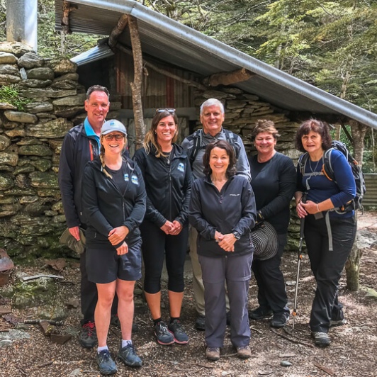 Group at a Maori House around Lake Wakatipu, Otago New Zealand