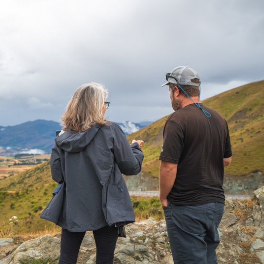 1. Guide and guest Crown Range lookout