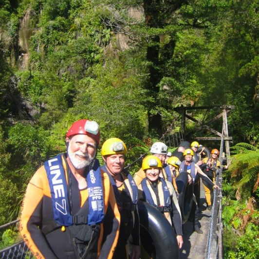 Group on Nile River Bridge